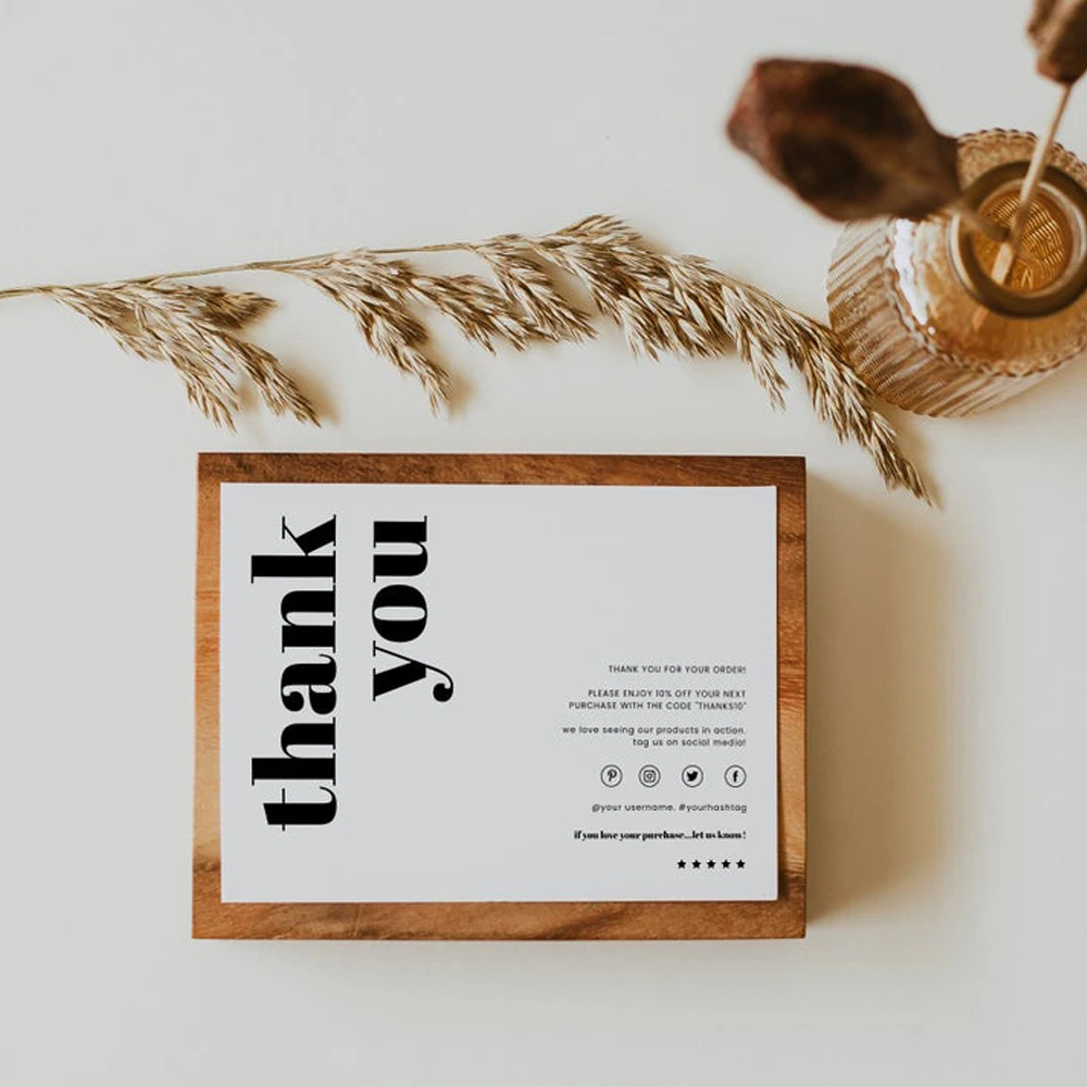 Карточки с благодарностью для маленького бизнеса 200 шт. | Канцтовары офиса и дома