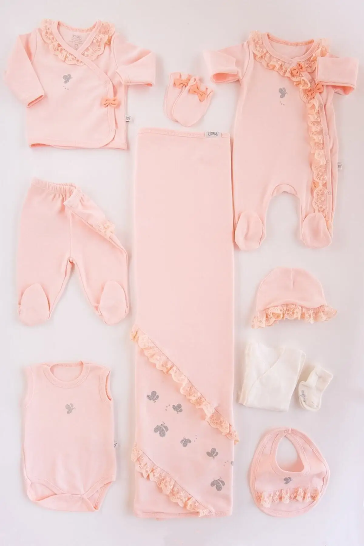 

Butterfly Girl 10 Pieces Newborn Baby Girls Hospital Outfit Cotton