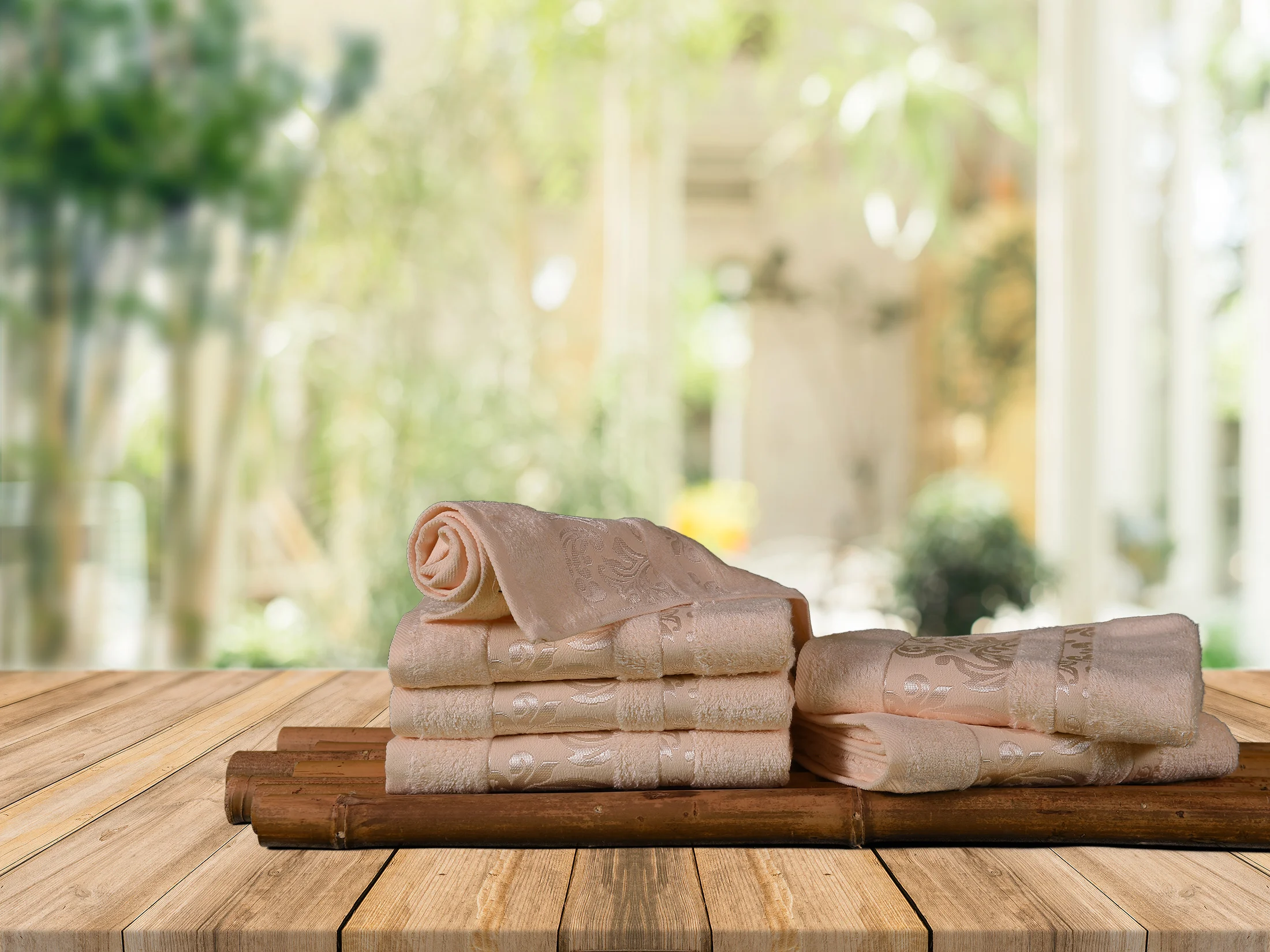 

Bamboo & Turkish Cotton -Pack of 6 50x90 Hand Towels, Bamboo, Organic, Natural, Luxury, Odor Resistant, Highly Absorbent,