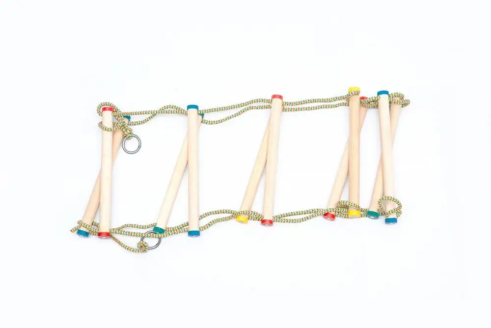 Лесенка детская подвесная с железными кольцами деревянные перекладины