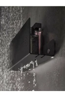 steel shower shelf stainless metal white black bath rack wall hanger shampoo organizer modern aesthetic minimalist design