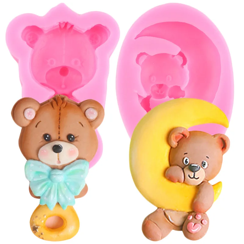 Moon силиконовая форма Медведь DIY детские инструменты для украшения кексов на день