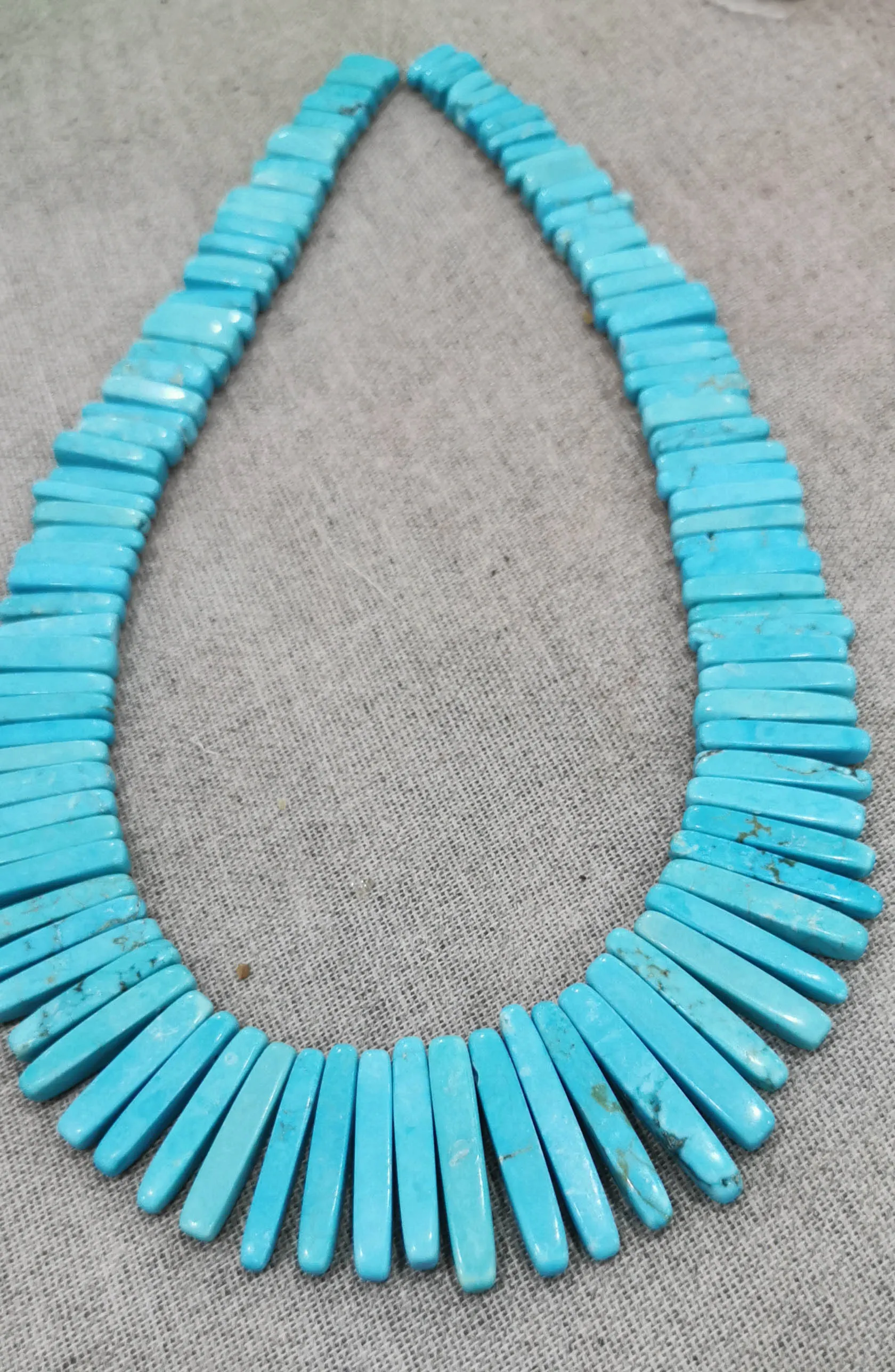 17 дюймов Прямоугольник Ожерелье из бирюзового камня искусственная Бирюзовые