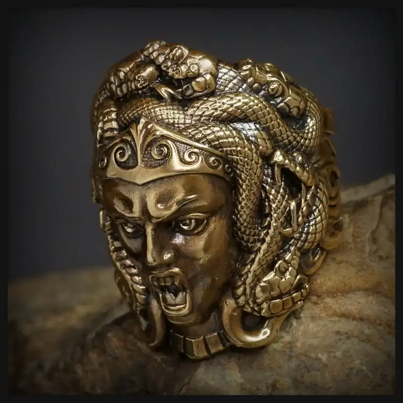 Кольцо &quotМедуза Горгона&quot латунь 16 - 21 р | Украшения и аксессуары