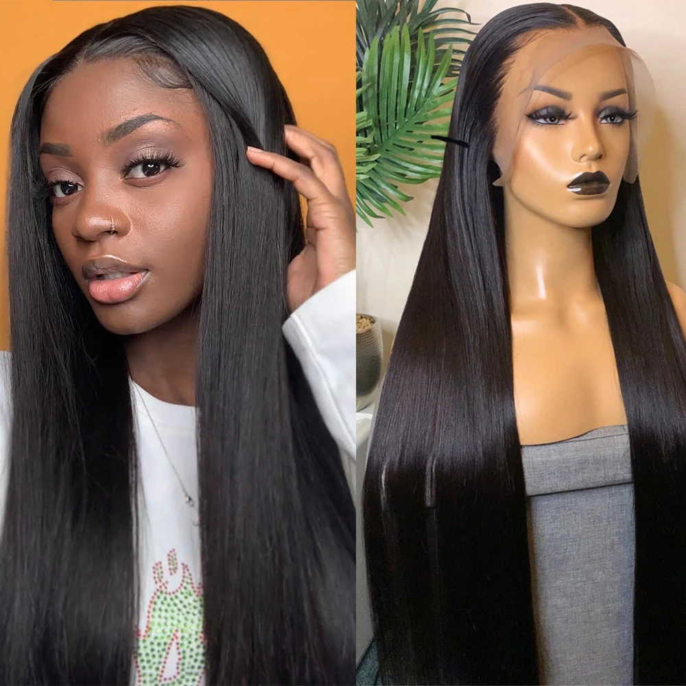 

Lace Front Human Hair Wigs With Baby Hair Straight Brazilian Hair Lace Frontal Wig For Black Women Full Lace wigs