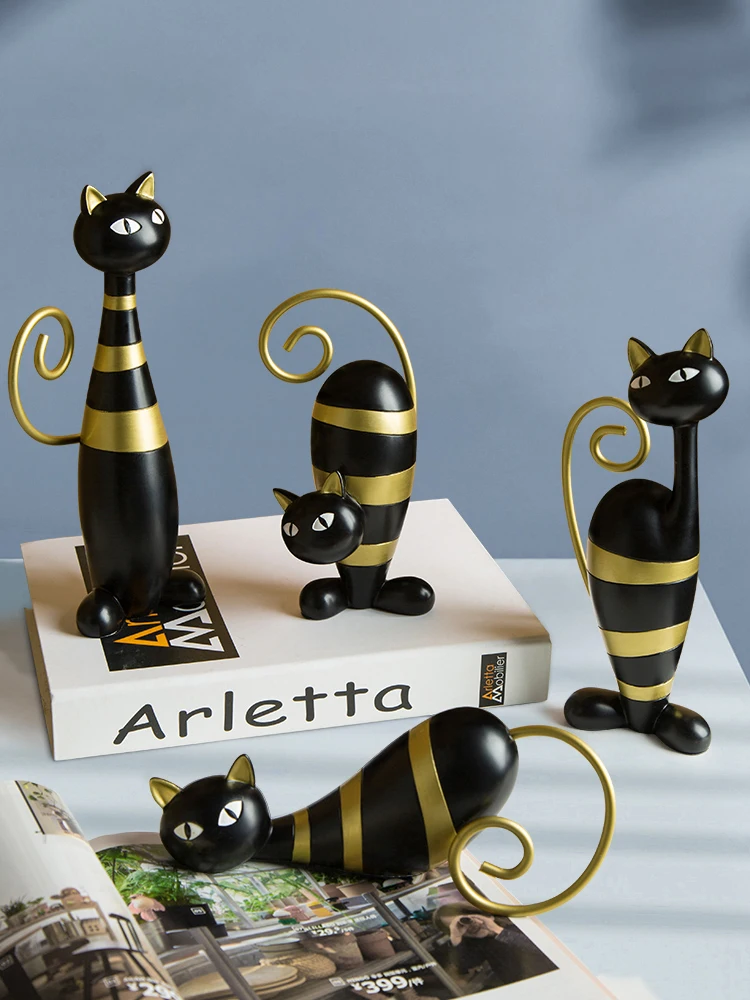 

Cat decoration desktop creative home Resin Statue living room entrance TV cabinet modern minimalist light luxury crafts