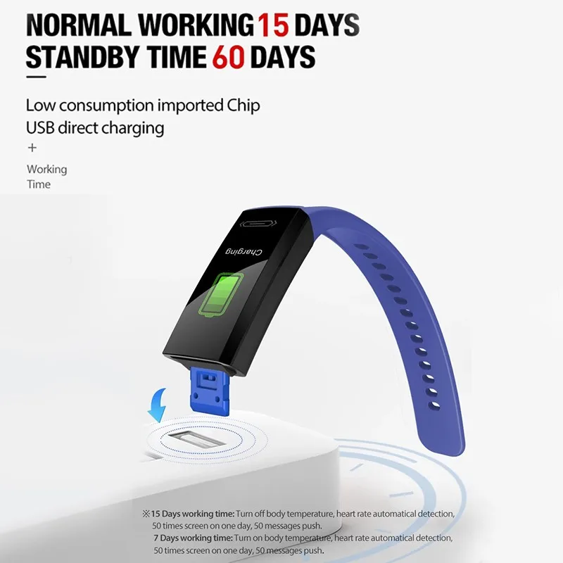 Color Screen Fitness Smart Band Heart Rate Infrared Temperature Monitor Waterproof Bracelet Bluetooth 5.0 Health Wristband | Электроника