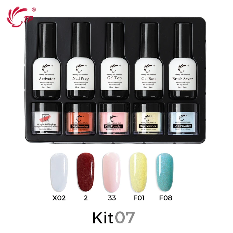 Пудра для ногтей TP 5 + стартовый набор из гелей 10 г акриловая система подачи пудры