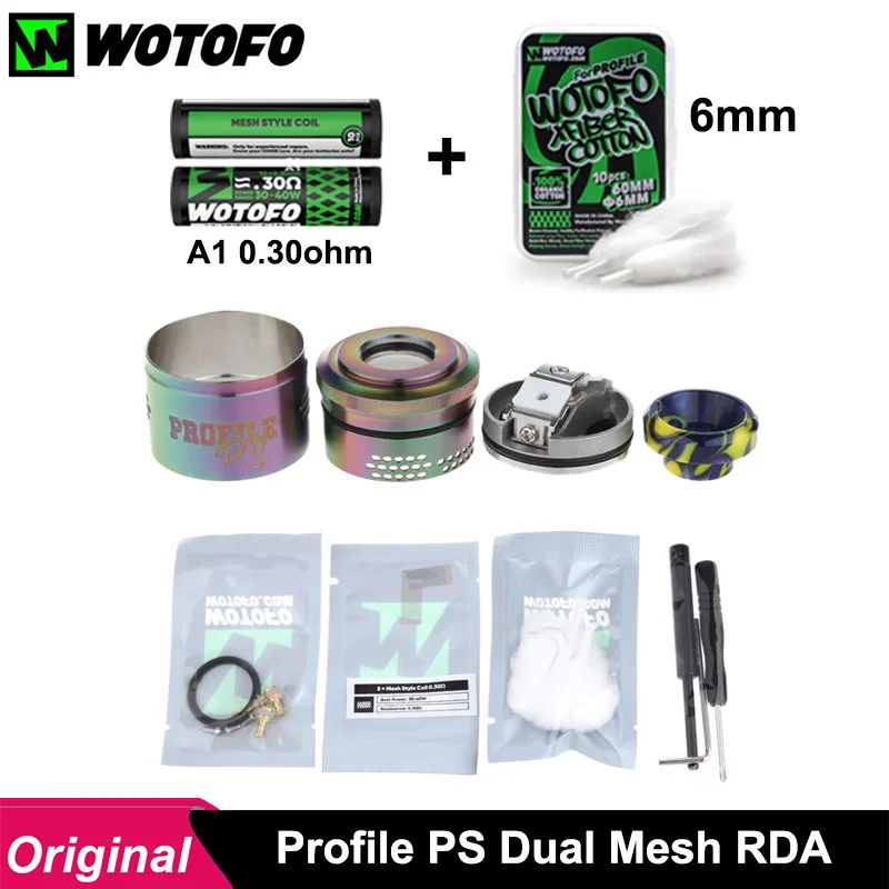 Оригинальный профиль Wotofo PS Dual Mesh RDA на 510 год |