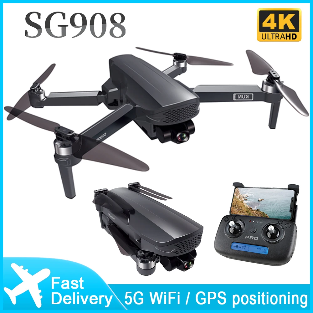 Квадрокоптер SG908 складной с 3 осевым стабилизатором и камерой 4k|Квадрокоптеры