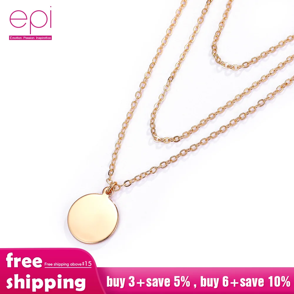 EPI богемное многослойное ожерелье с подвеской для женщин модное Золотое