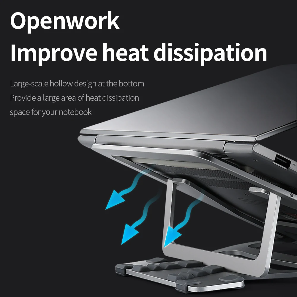 

UNDEFINED Adjustable Laptop Stand, Third Generation Aluminum Ventilated Foldable Portable Laptop Riser Stands Holder, Ergonomic