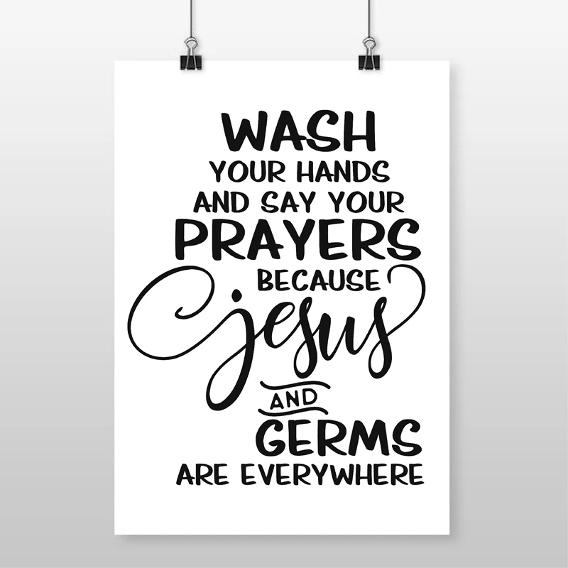 Декор ванной комнаты помойте руки и скажите свои молитвы потому что Иисус Микры
