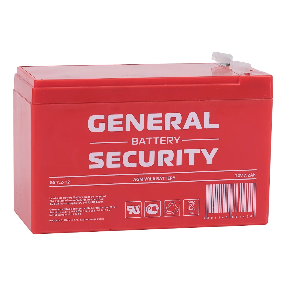 Аккумулятор General Security GS 12 вольт 7.2 Ah свинцово-кислотный | Электроника