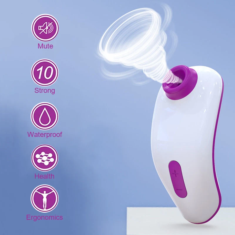 Мощный сосательный вибратор 10 скоростей Стимулятор точки G Клитор соска присоска