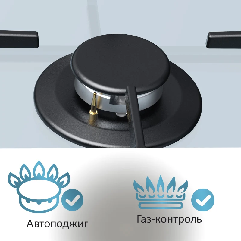 Комплект варочная поверхность газ HIBERG VM 6044 W+электрическая духовка 6495 W+Купольная