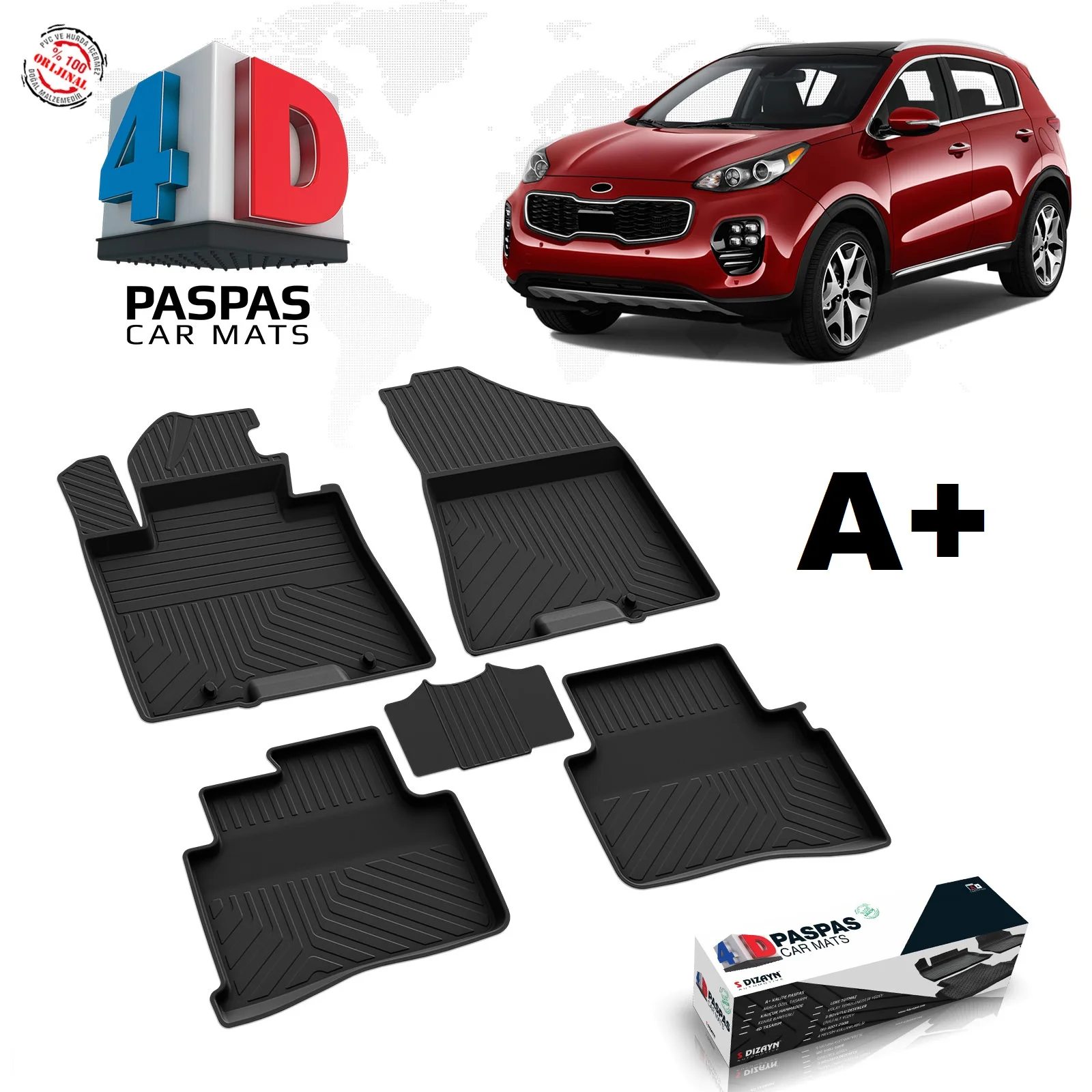 

Автомобильный резиновый нескользящий напольный коврик для KIA SPORTAGE, новый ковер специального дизайна для багажного бассейна, Модель 2016 2017 2018...
