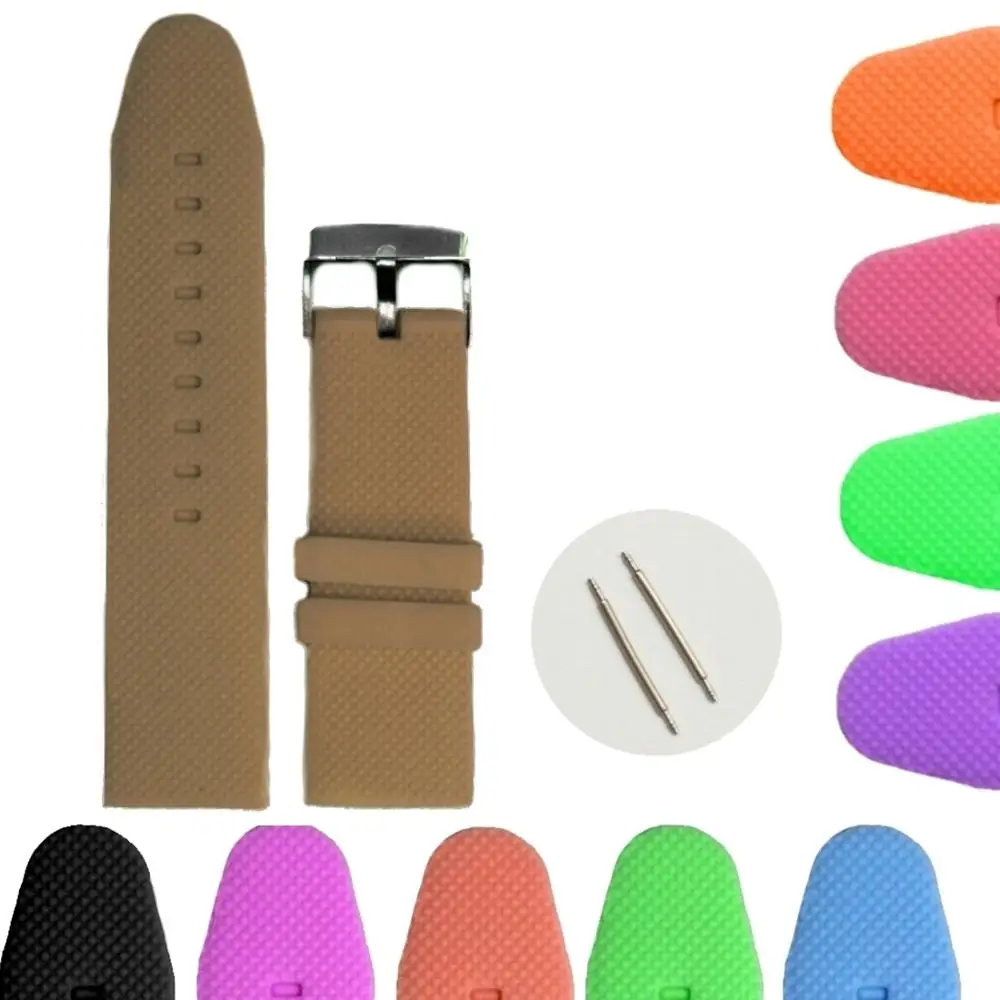 Силиконовый желеобразный резиновый ремешок для часов 26 мм много цветов унисекс