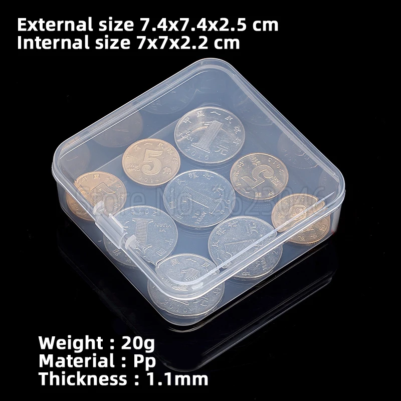 

10 pieces Mini Rectangular Case Parts Accessory Organize Storage Screw Sample Transparent Box A74