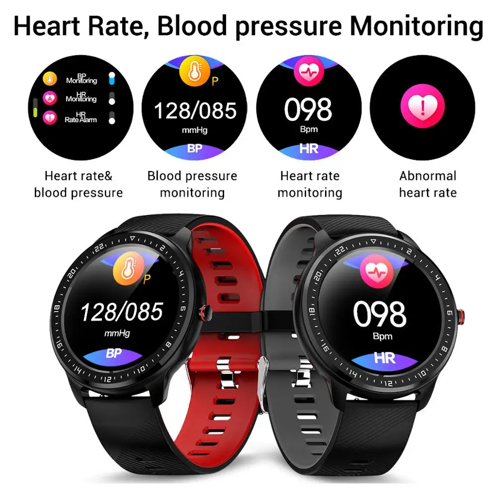 LEMDIOE полноразмерные сенсорные Смарт-часы для мужчин измерения артериального