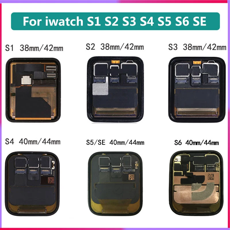 Original Display For Apple Watch Series 1 2 3 4 5 6 SE Replacement Touch Screen iWatch S3 GPS LTE 38 40 42MM LCD Screen Pantalla