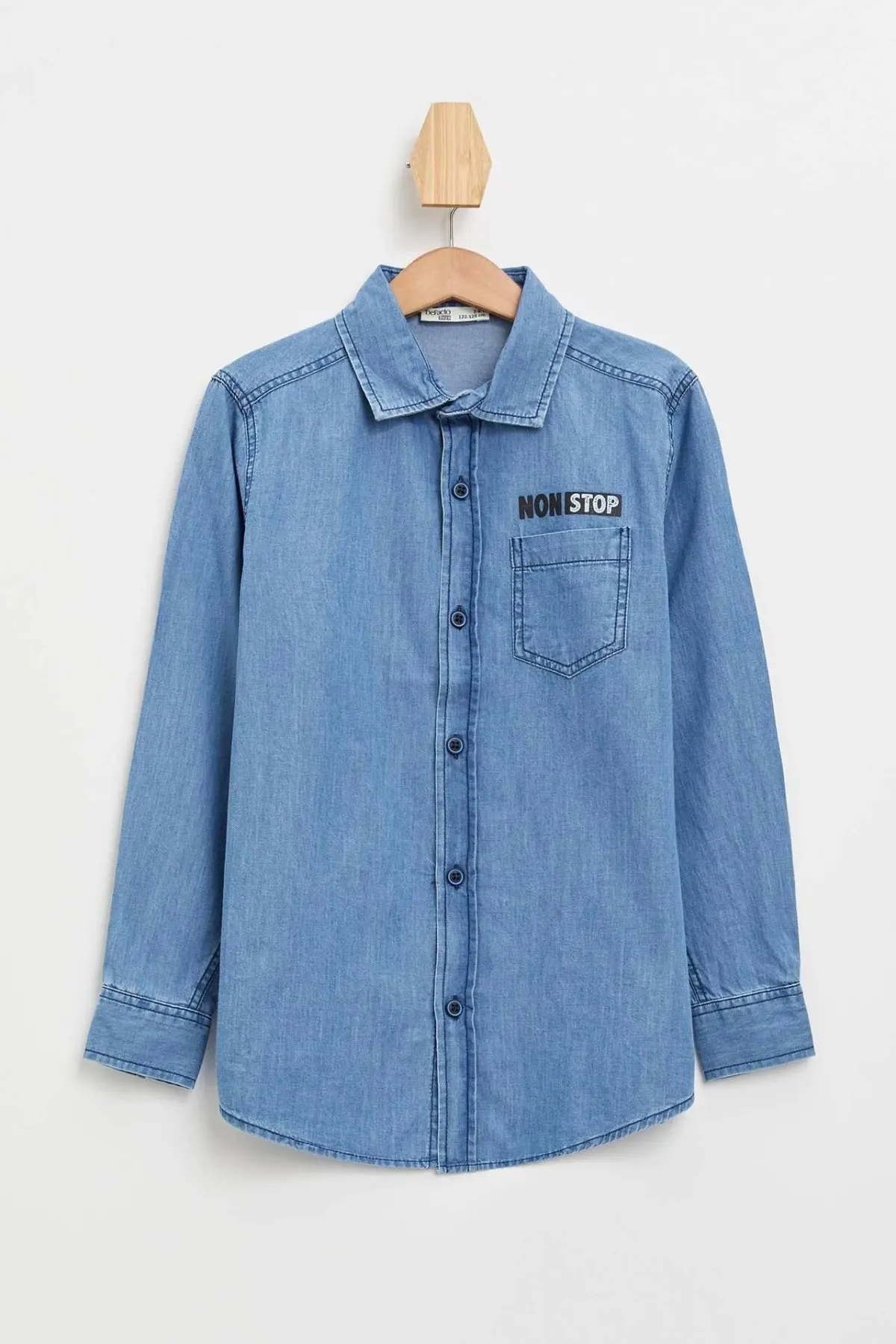 DeFacto/Повседневная рубашка с длинными рукавами для мальчиков детские джинсовые