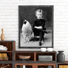 Необычная ВИНТАЖНАЯ фотография плакаты принты, мальчик курить с курицей питомец античный Портрет Искусство на холсте картина настенное Искусство Декор