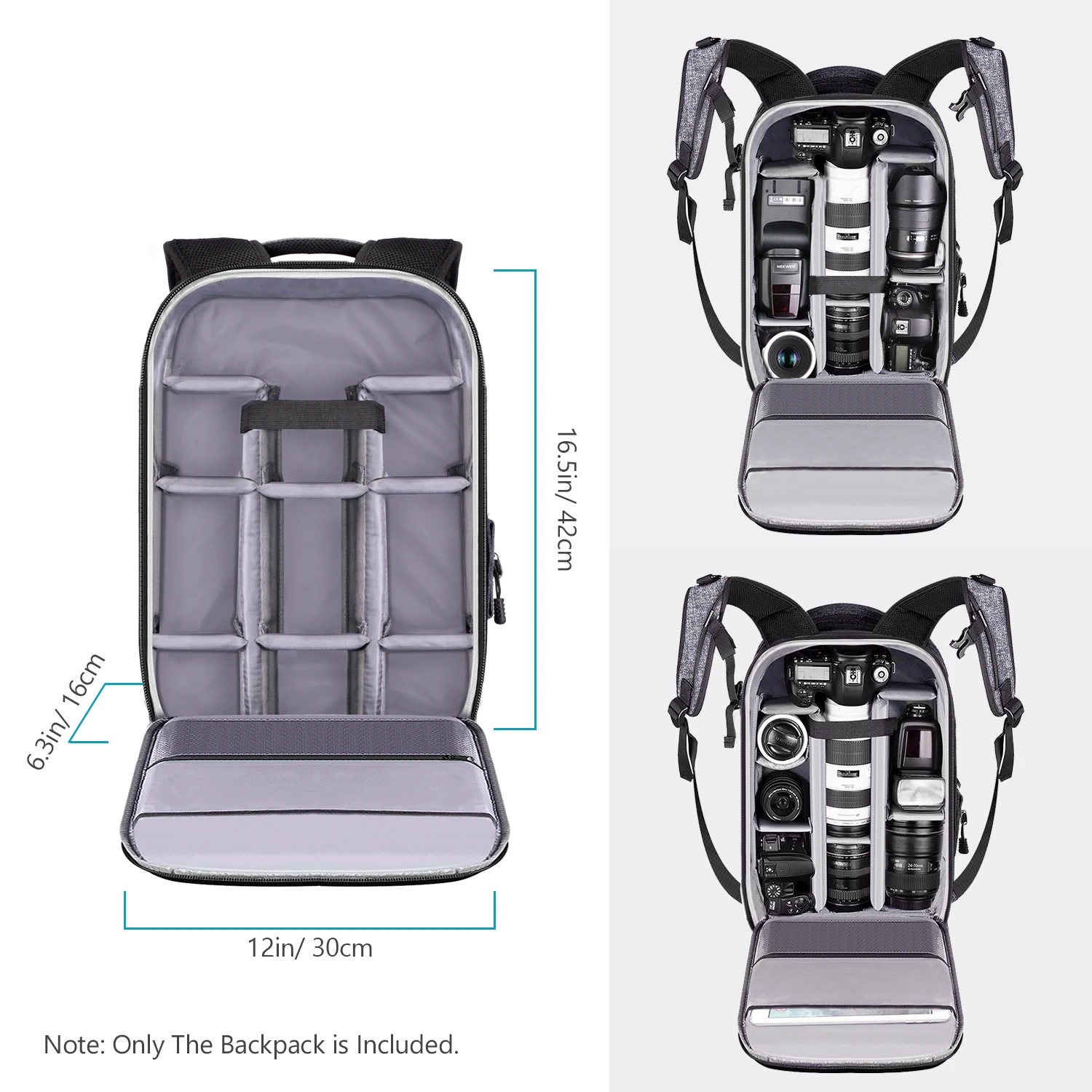 

Neewer Camera Backpack Bag Detachable Padded Camera bag for DSLRs Mirrorless Cameras Tripods 13 inches Laptop Other Accesories