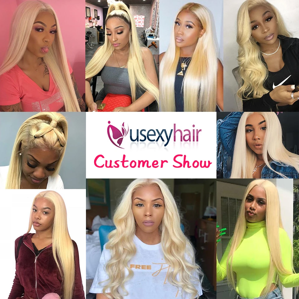 

613 Honey Blonde Lace Front Wig Brazilian Straight Lace Front Human Hair Wigs Pre Plucked 13x4 Lace Remy Wig 150%