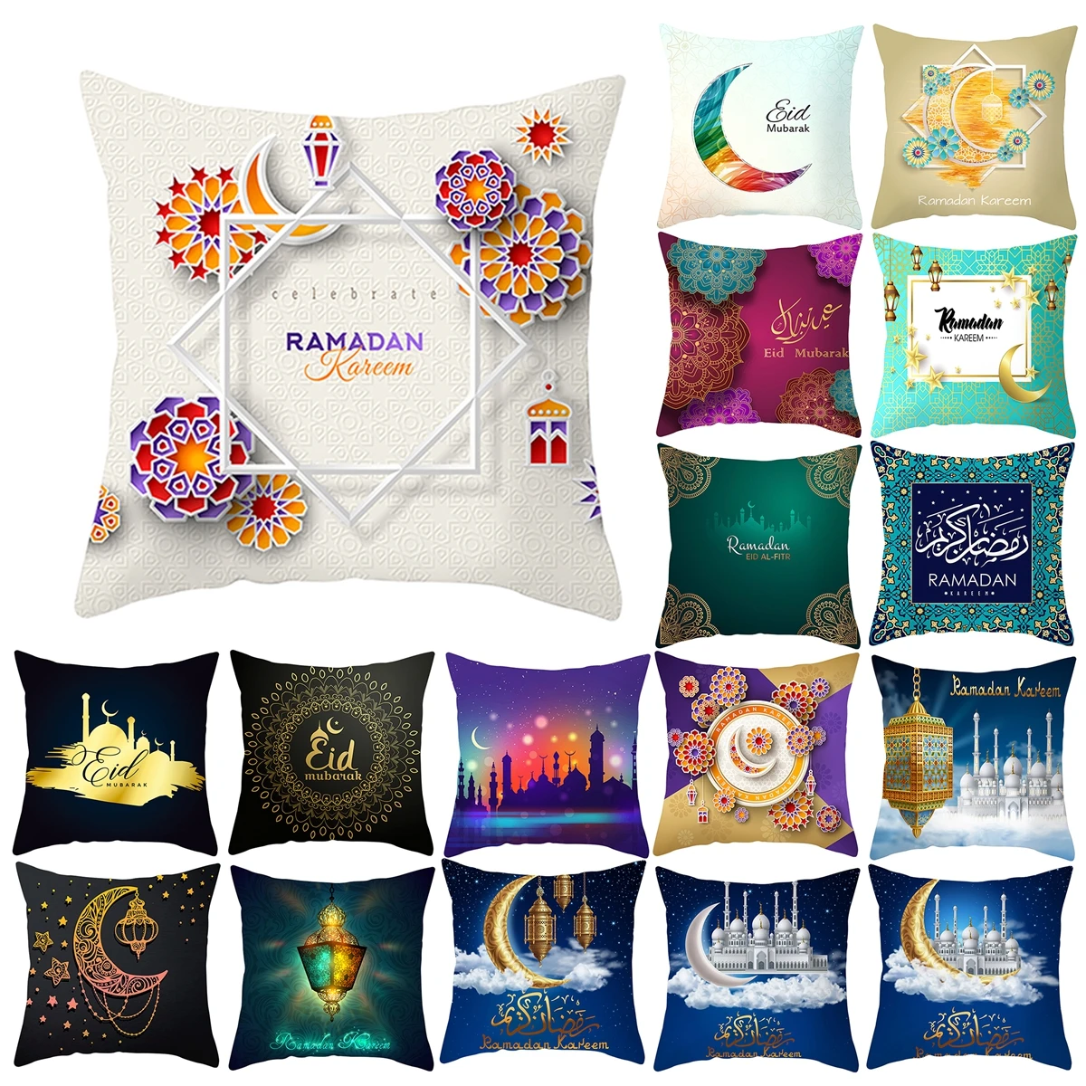 

45x45 см EID Mubarak подушка в виде Луны Cover украшения на Рамадан поясная подушка чехол для дивана домашний декор Eid Al Adha Рамадан Kareem