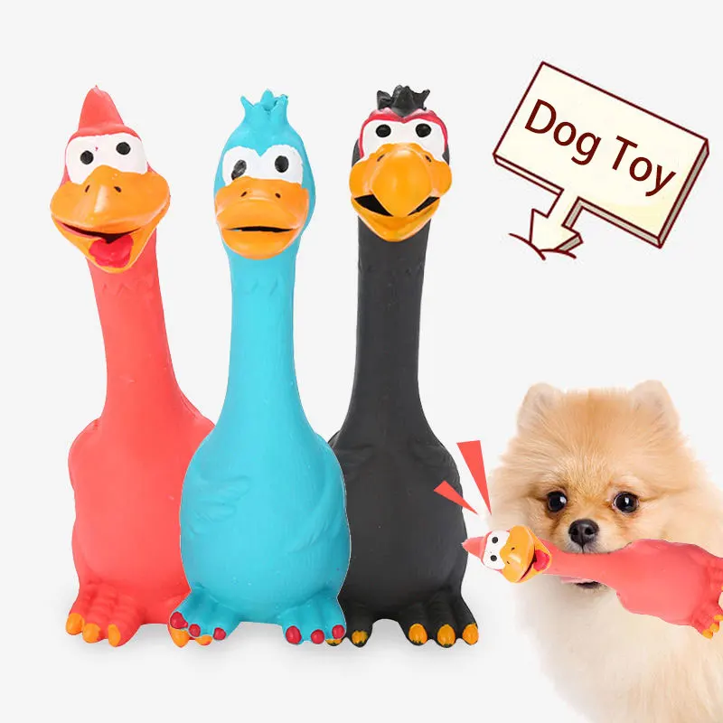 

Dog Bite Toy Rubber Chew Screaming Chicken Cat Interactive Toys Pet Supplies Small Dogs Squeeze Squeaker Sound Training Pet Toys