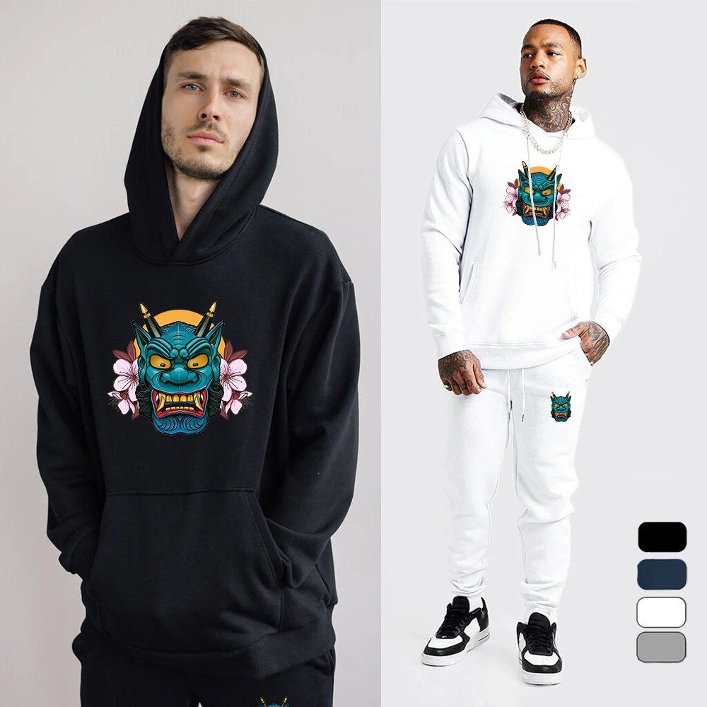 

Men's Women's Printed Tracksuit Hoodies+Pants Jogging Hooded Sets Winter Fleece Sports Suit Casual Sweatshirt Pullover Clothes