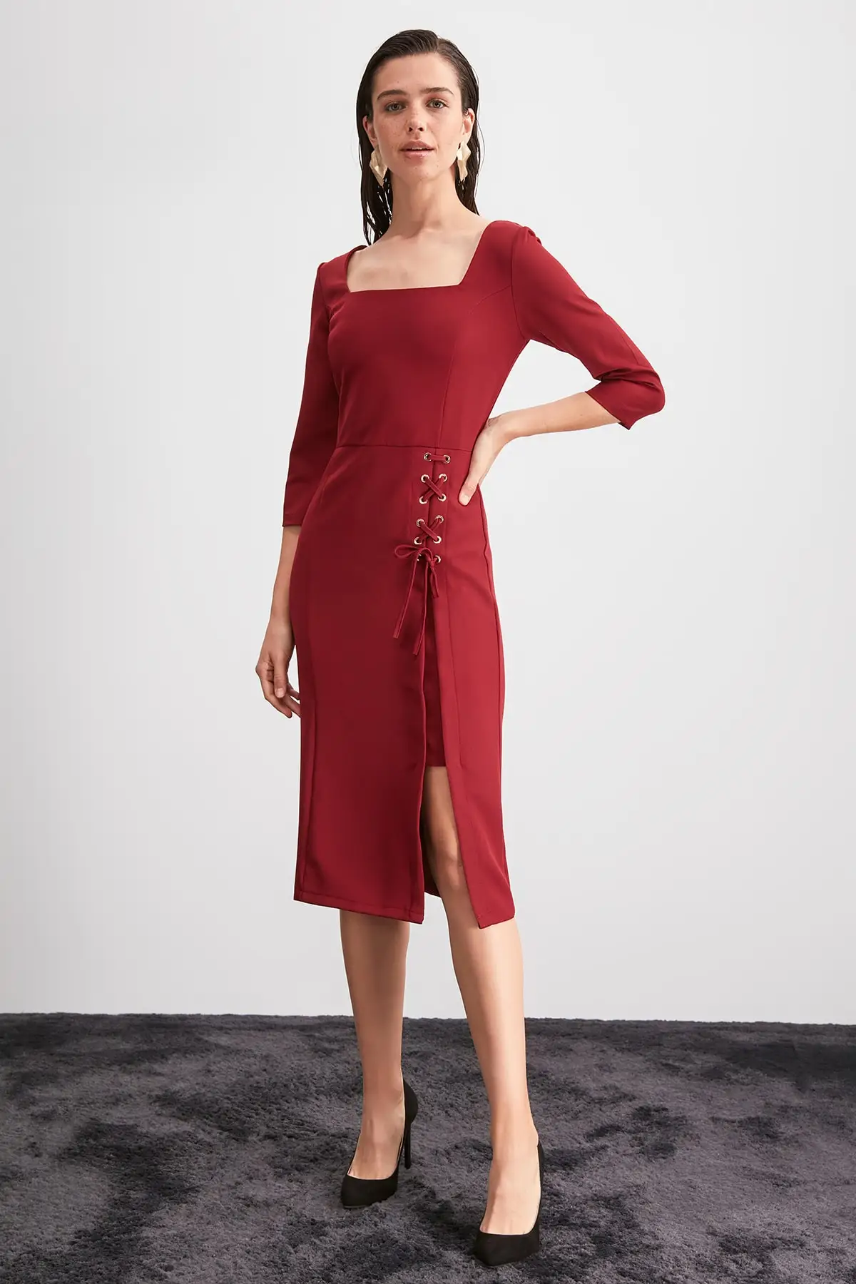 Платье с принтом птичий глаз TWOAW20EL1158|Женские платья| |