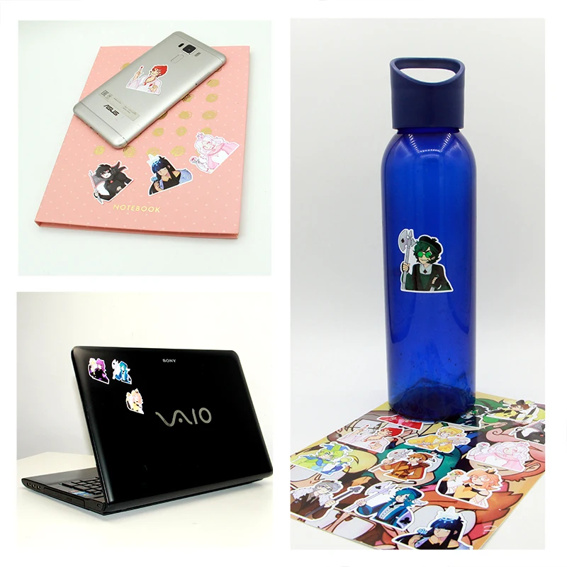 Самоклеющиеся наклейки на пленке комиксы 13 карт прикольные телефон ноутбук