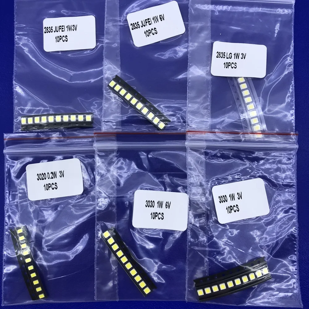 170 штук Набор SMD светодиодов 3V 6V светодиод для ремонта подсветки TV телевизоров ЧИП