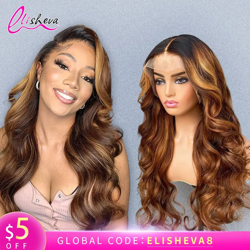 Elisheva волнистые человеческие волосы кружевные передние парики однородные