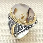 Серебряное кольцо с кинжалом, мужское серебряное кольцо с агатом, винтажное мужское серебряное кольцо бронзового цвета, Большое тяжелое серебряное кольцо, однотонное зеркальное серебро