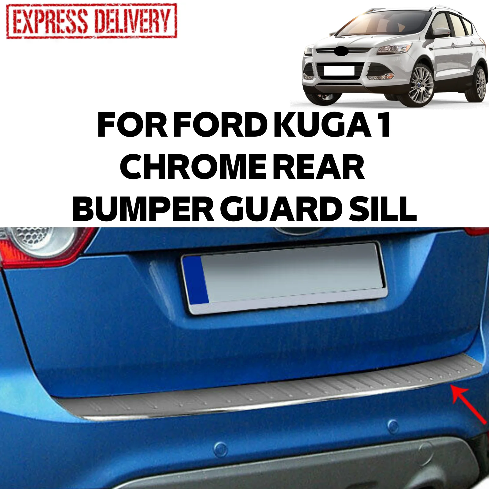 

Хромированная защитная накладка для заднего бампера FORD KUGA 1 2008-2012, протектор порога багажа, пластина из нержавеющей стали, автомобильные акс...