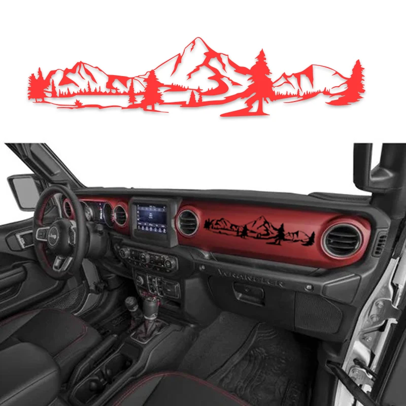 Виниловая наклейка на приборную панель, перчаточная коробка, горная сцена, виниловая наклейка для Jeep Wrangler/Gladiator, наклейка на приборную панель, аксессуары для бездорожья