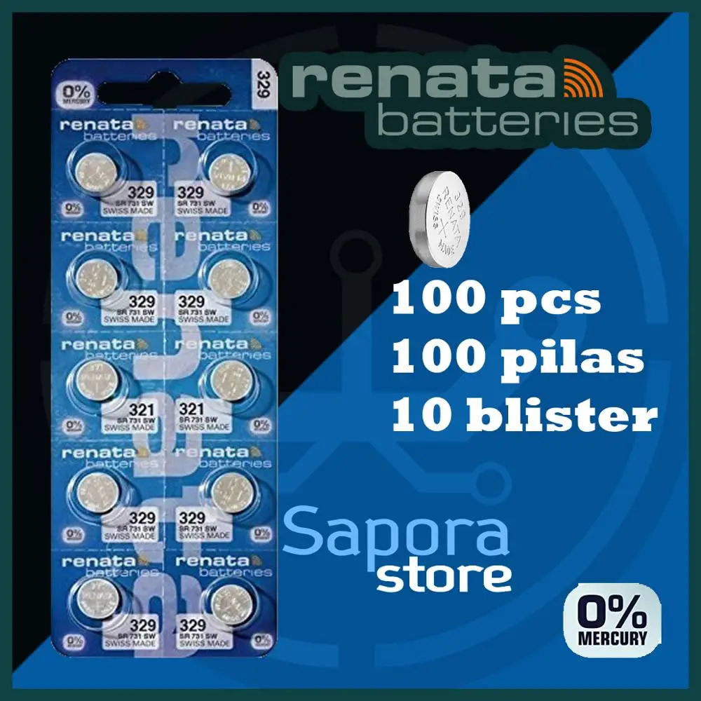 Renata 329x100 SR731SW 731 731SW цена 100 батареи скидки на количество|Часовые батарейки| |