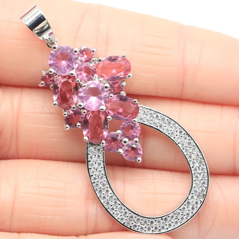 54x22 мм удивительный длинный большой Зеленый Перидот розовый турмалин Белый CZ для