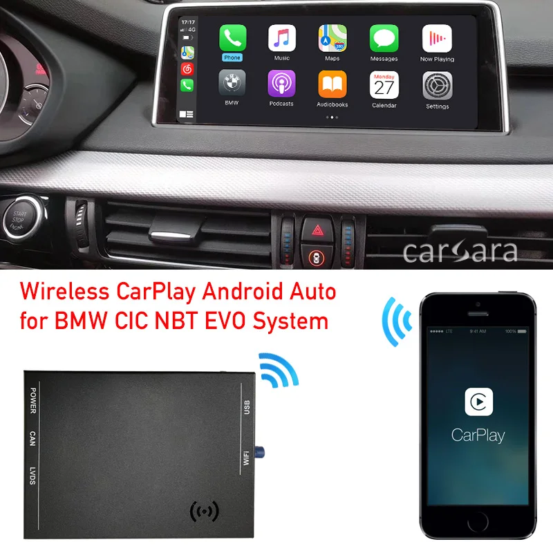 

For BMW CIC NBT wireless carplay box 3 series E90 E91 E92 E93 X5 E70 Android auto kit airplay mirror link Smart Device