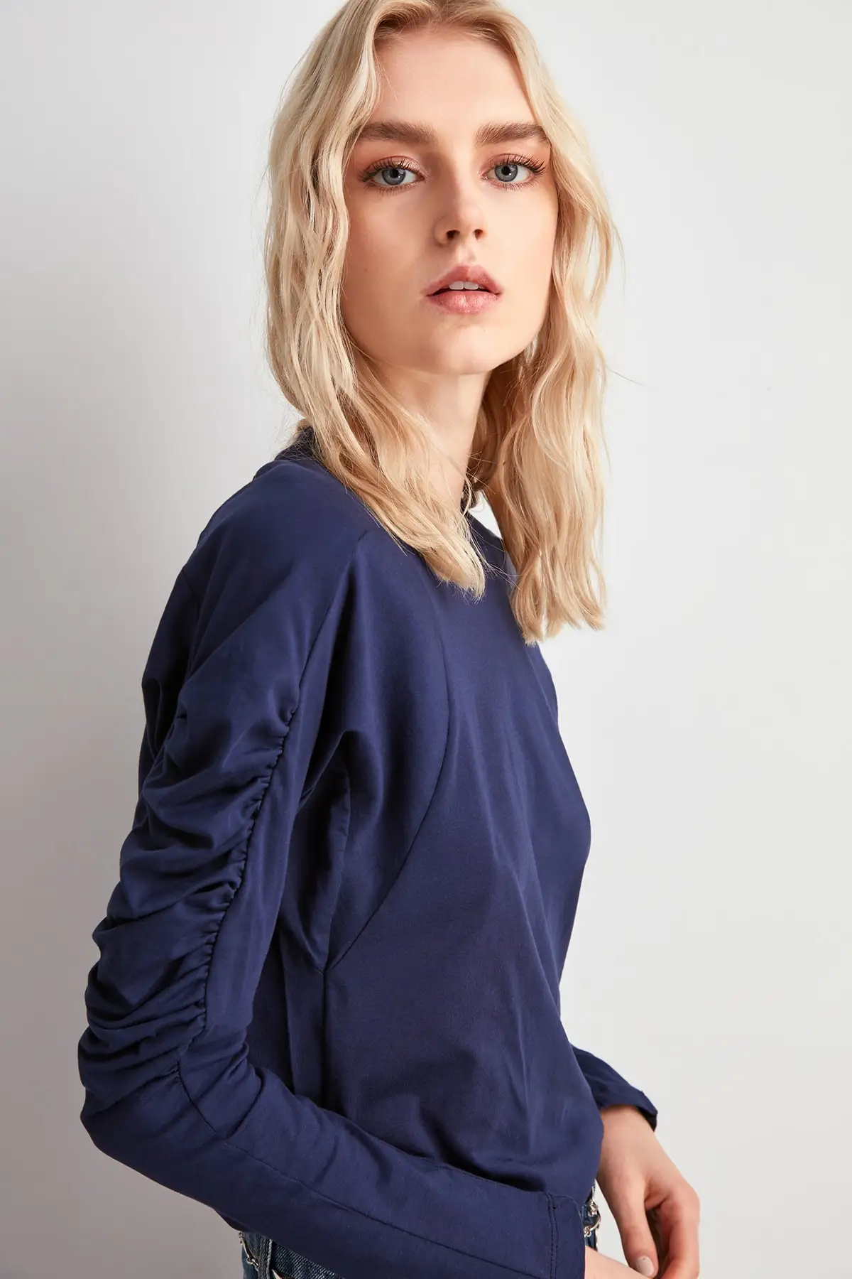 Trendyol Handles Shirred Knitted Blouse TWOAW20BZ1035 | Женская одежда