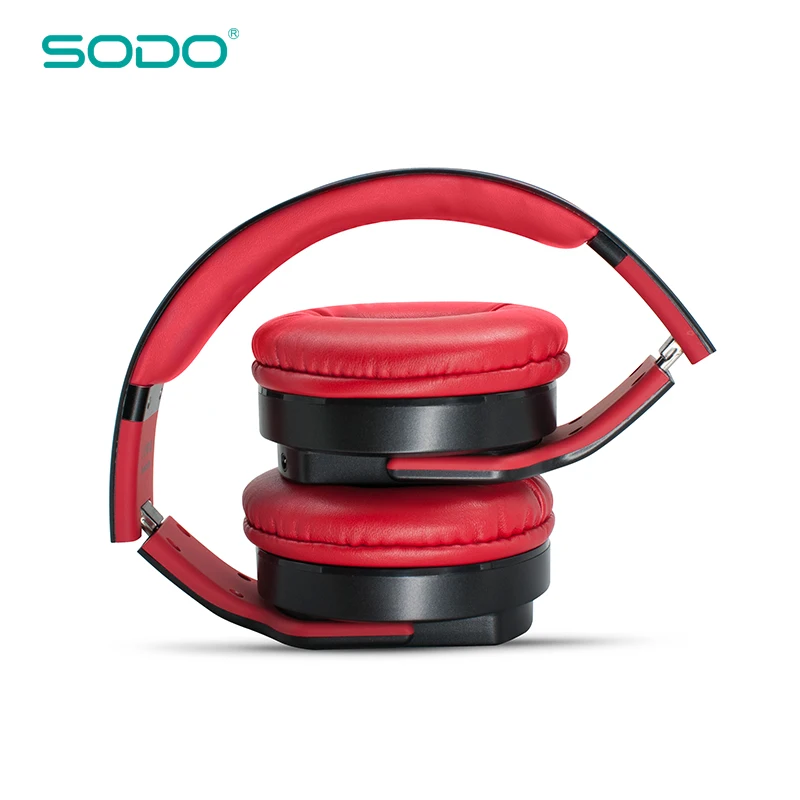 Беспроводные наушники Sodo MH2 черные красные|Наушники и гарнитуры| |
