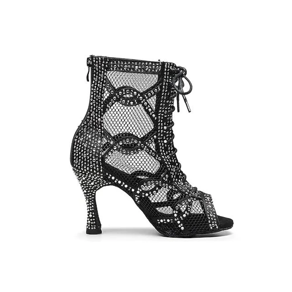 2022 Women Latin Dance Booties Salsa  Tango Dance Shoes  Sole Lace Up Luxury Party Shoe High Heels Woman Jazz Dancing Shoe