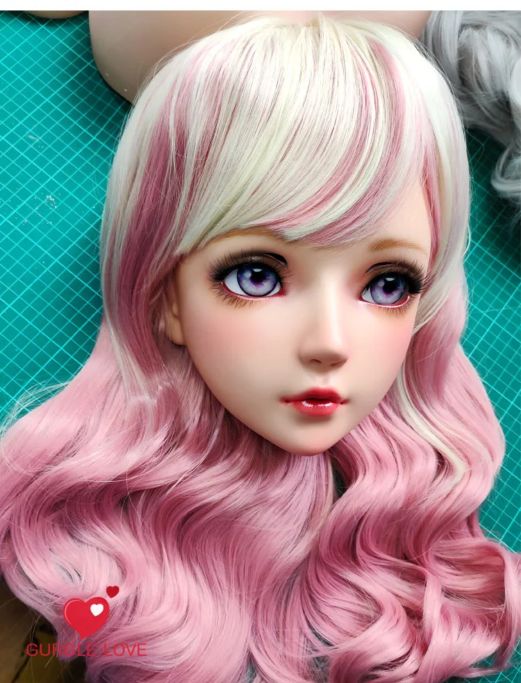 (ZHI) Женская милая девушка, смоляная половина головы, маска кигуруми BJD, косплей, японское аниме, роль Лолиты, трансвестит, кукла, маска с париком (art.: 3920d2af41ecc) - 3920d2af41ecc