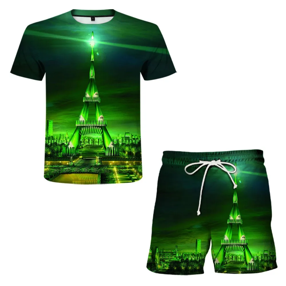 Мужской костюм с 3D-принтом Гавайского пива Повседневная рубашка круглым вырезом