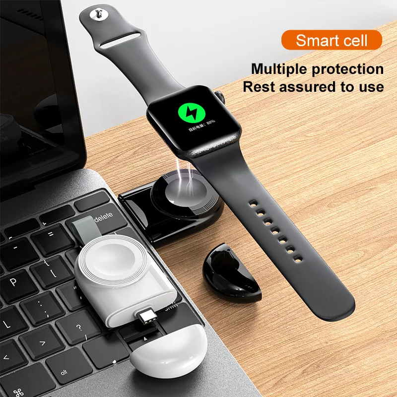 

Wireless Charger For Apple Watch Series 7 6 5 4 3 2 Portable MFi USB Charger Magnetic Wireless Charging Portable Charger