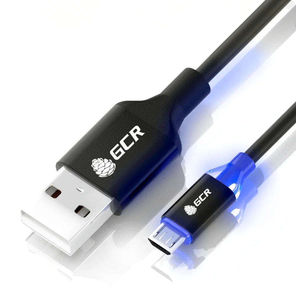 GCR Кабель зарядка Micro USB fast charge LED для Samsung быстрая телефона микро Xiaomi провод на Android
