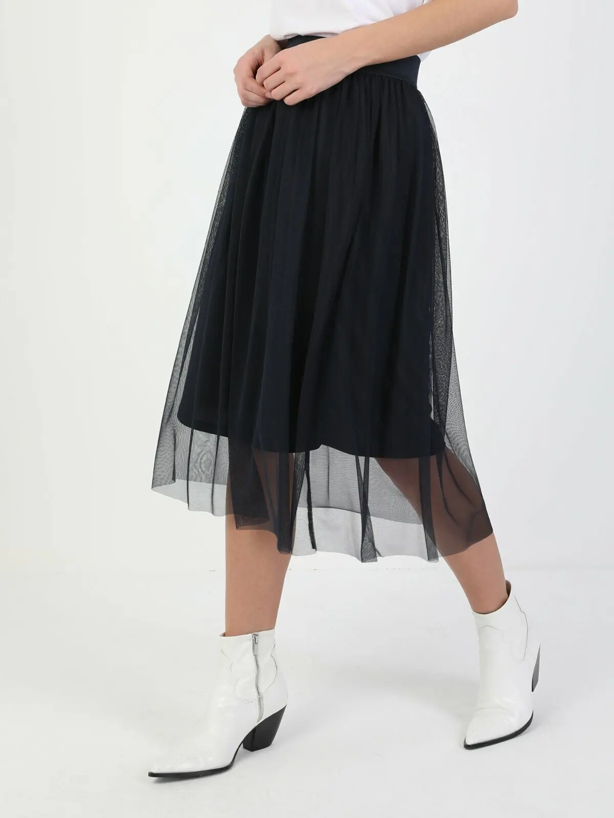 

Colins Woman Regular Fit Navy Skirt